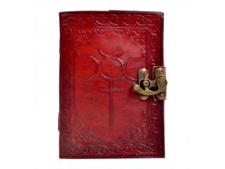 Handmade celtic cross leather journal diary and notebook